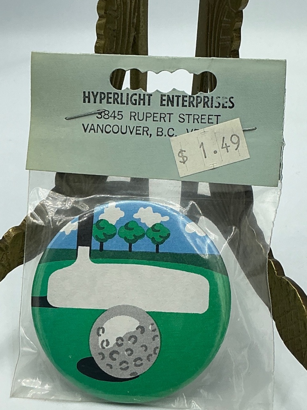 Vintage Magnetic Button Pin Putter & Golf Ball Hyperlight Enterprises